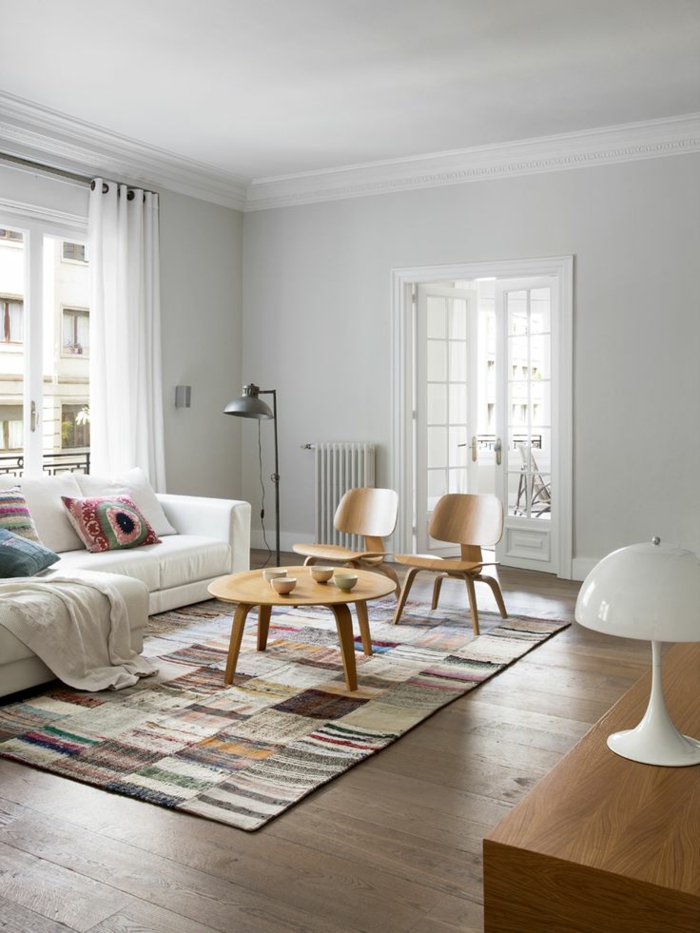 skandinavische teppiche farbig frisch wohnzimmer
