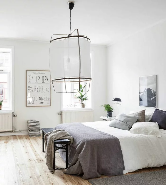 skandinavische teppiche schlafzimmer weiß grau