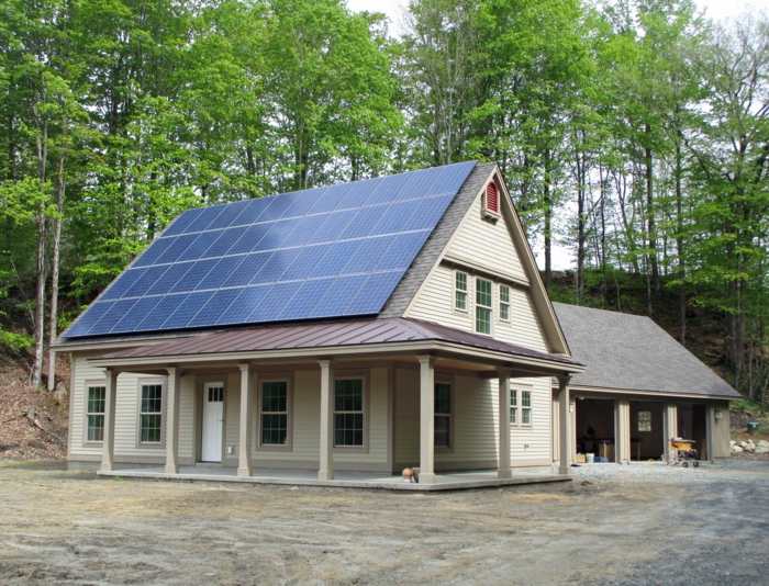 sonnenenergie nullenergiehaus traditionelles design wald