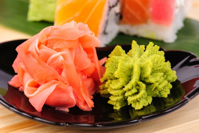 wasabi pflanze asiatische gerichte wasabi sushi essen