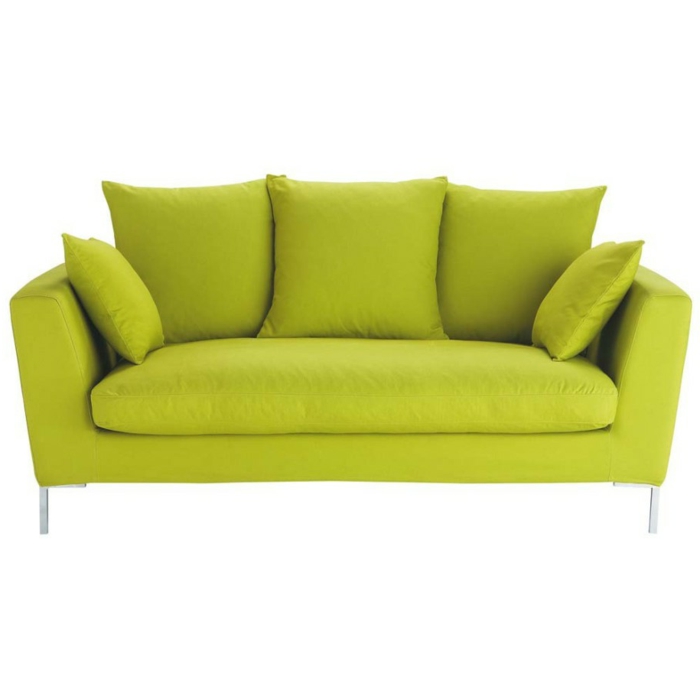 wohnzimmereinrichtung herrliches grünes sofa