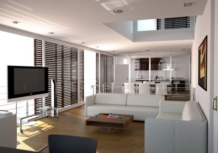 wohnzimmer einrichten stilvolles design weiße sofas cooler couchtisch