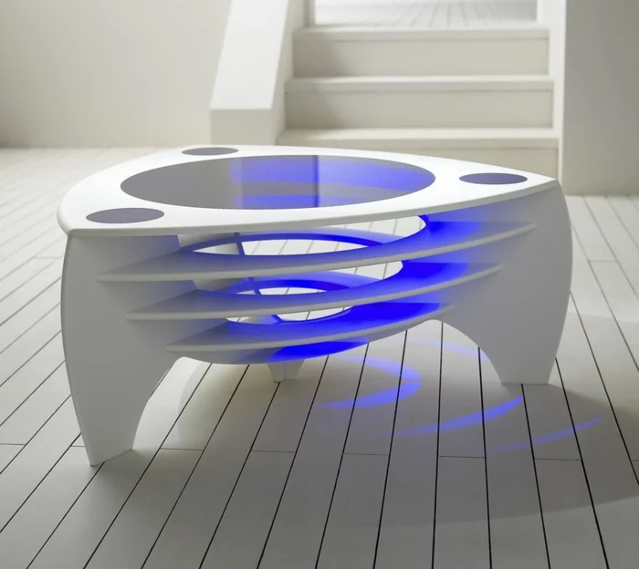 wohnzimmertisch futuristisch couchtisch led beleuchtung yupiu