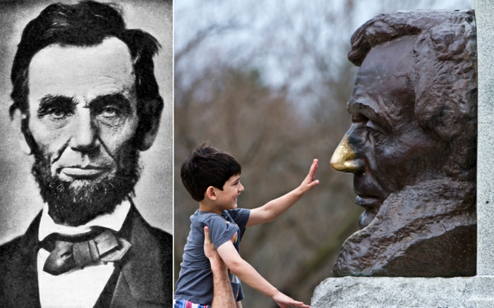 Abraham Lincoln statue bild mit kind prominews