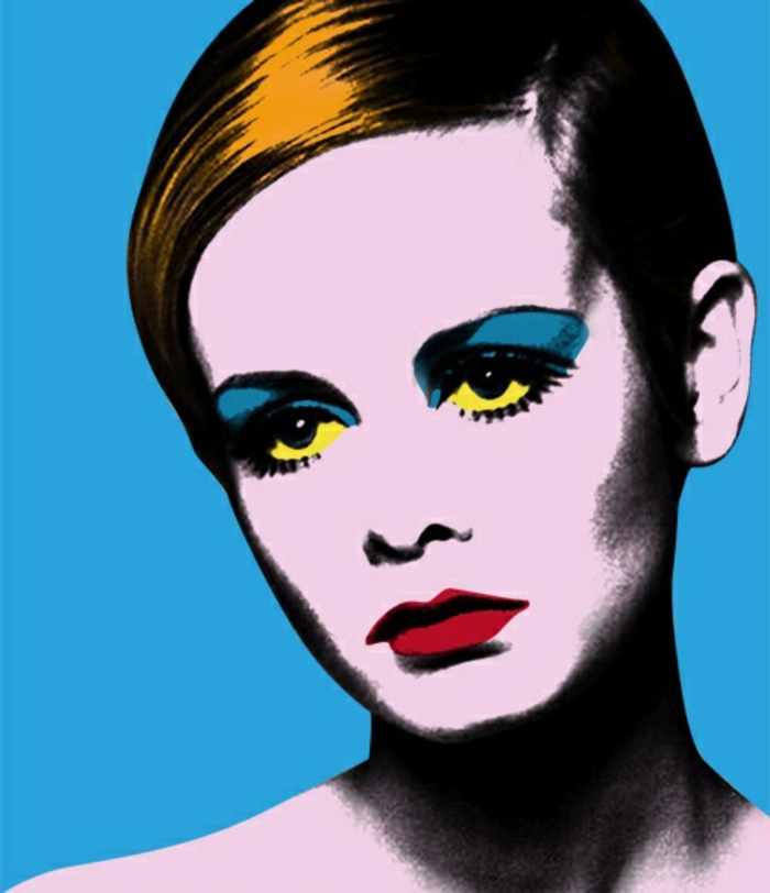 Andy Warhol werke Twiggy pop art portrait