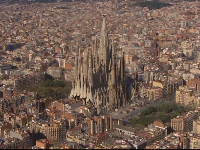 Antoni Gaudi Sagrada Familia luftbild