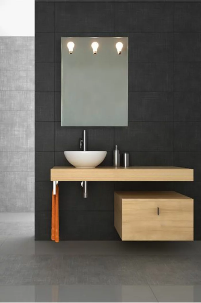 Badezimmer Spiegel Ideen Holz
