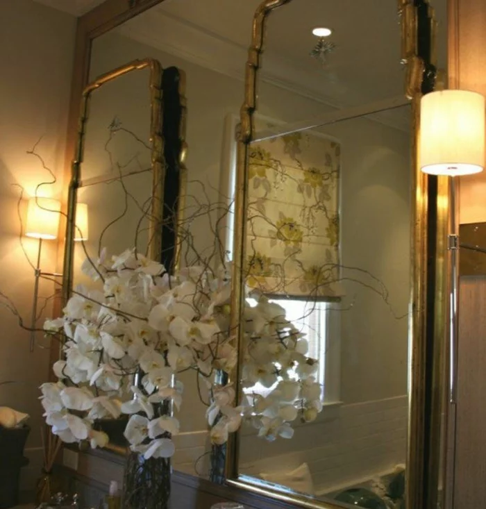 Badezimmer Spiegel goldrahmen