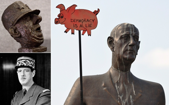 Charles de Gaulle statue und bilder zum vergleich prominews