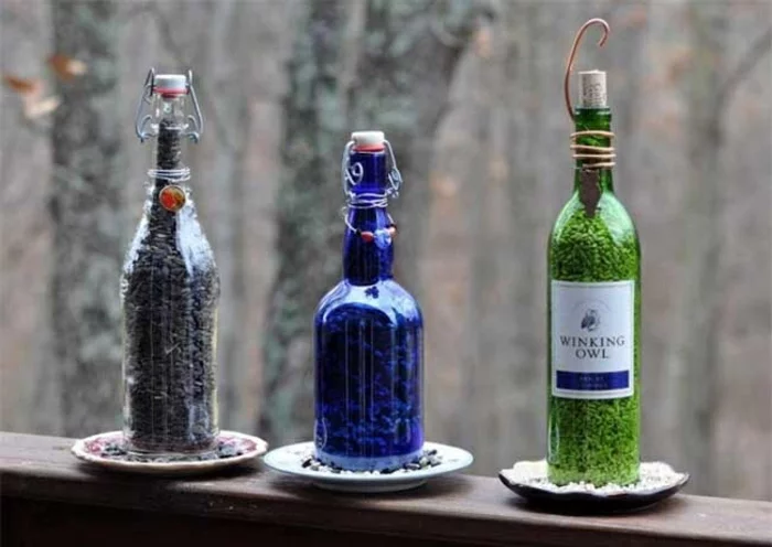 DIY ideen mit glasflaschen bastelideen fenster deko machen