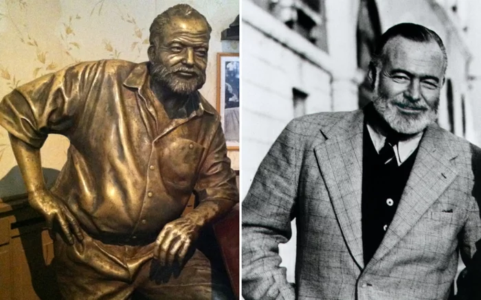 Ernest Hemingway statue und bild prominews