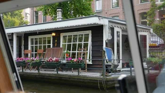 Hausboot Amsterdam von Innen terrasse
