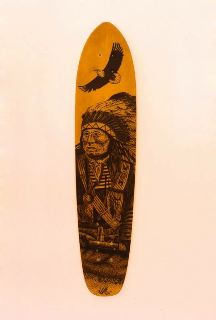 Jarryn Dower Art&Design altes surfbrett bemalen indianer