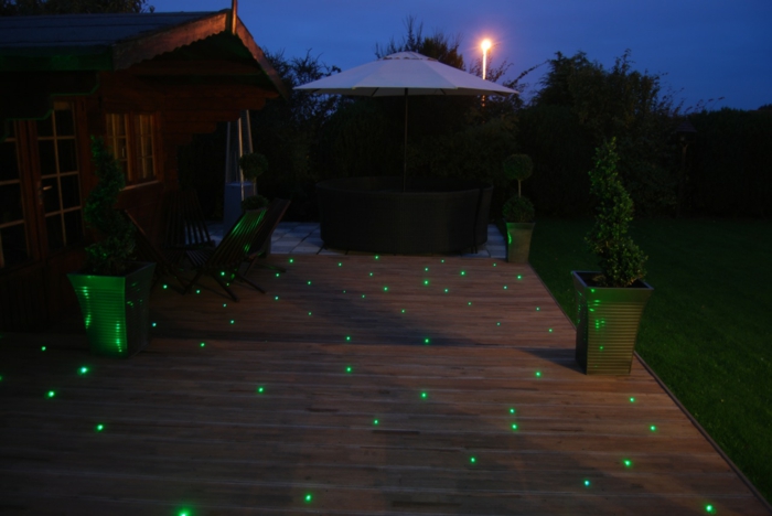 LED Beleuchtung Garten grün