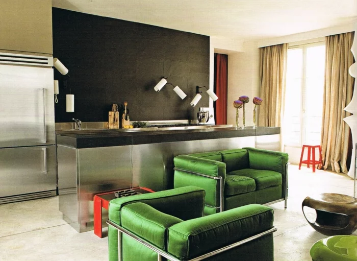 Le Corbusier Möbel lc 2 weiss doppelt grün