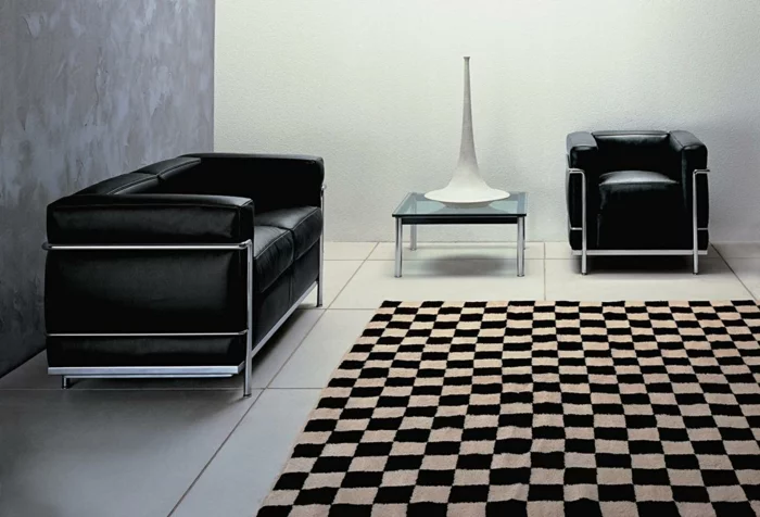 Le Corbusier Möbel lc 2 zimmer einrichtung schach brett