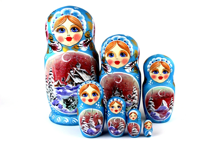 Russische Puppen Russische Matroschka Familie Frauen russische folklore