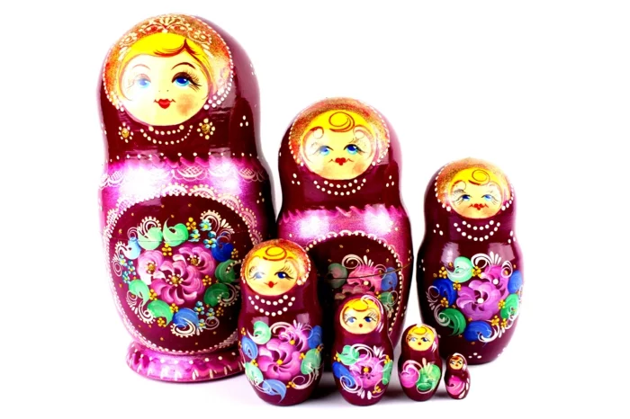 Russische Puppen Russische Matroschka Familie Frauen russische rosa