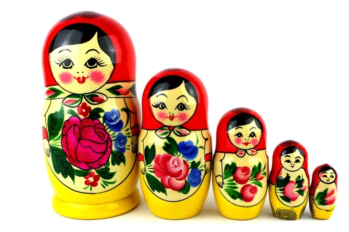 Russische Puppen Russische Matroschka Familie Frauen russische rot