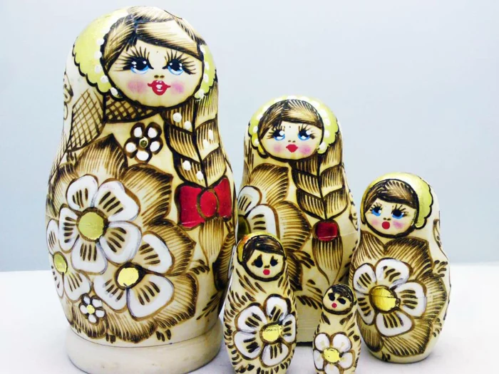 Russische Puppen Russische Matroschka Familie Frauen russische weiß