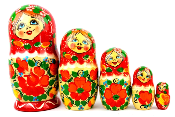 Russische Puppen Russische Matroschka Familie