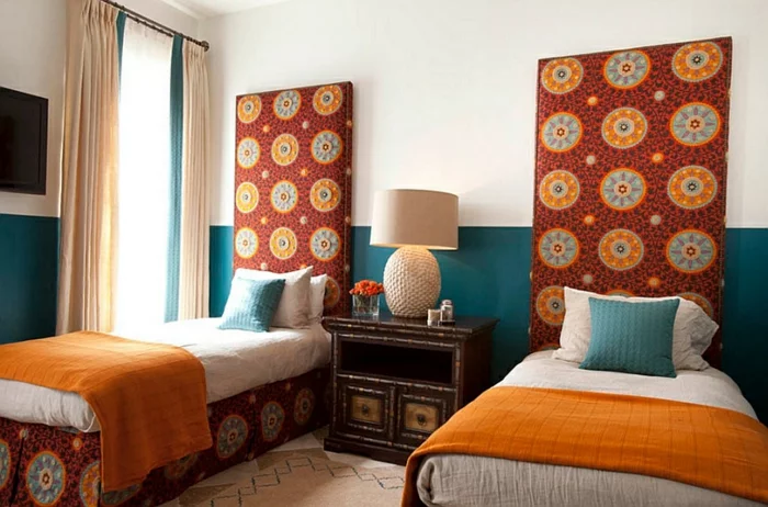 Schlafzimmer gestalten Schlafzimmer Design modern mix marokko kopflehne