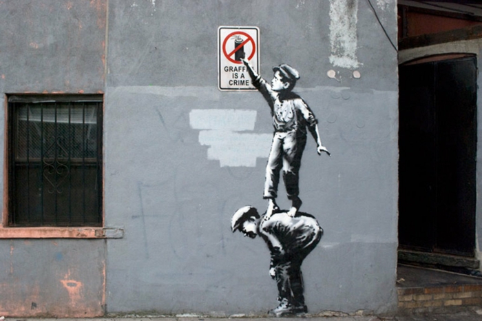 Streetart Künstler Banksy plakativ