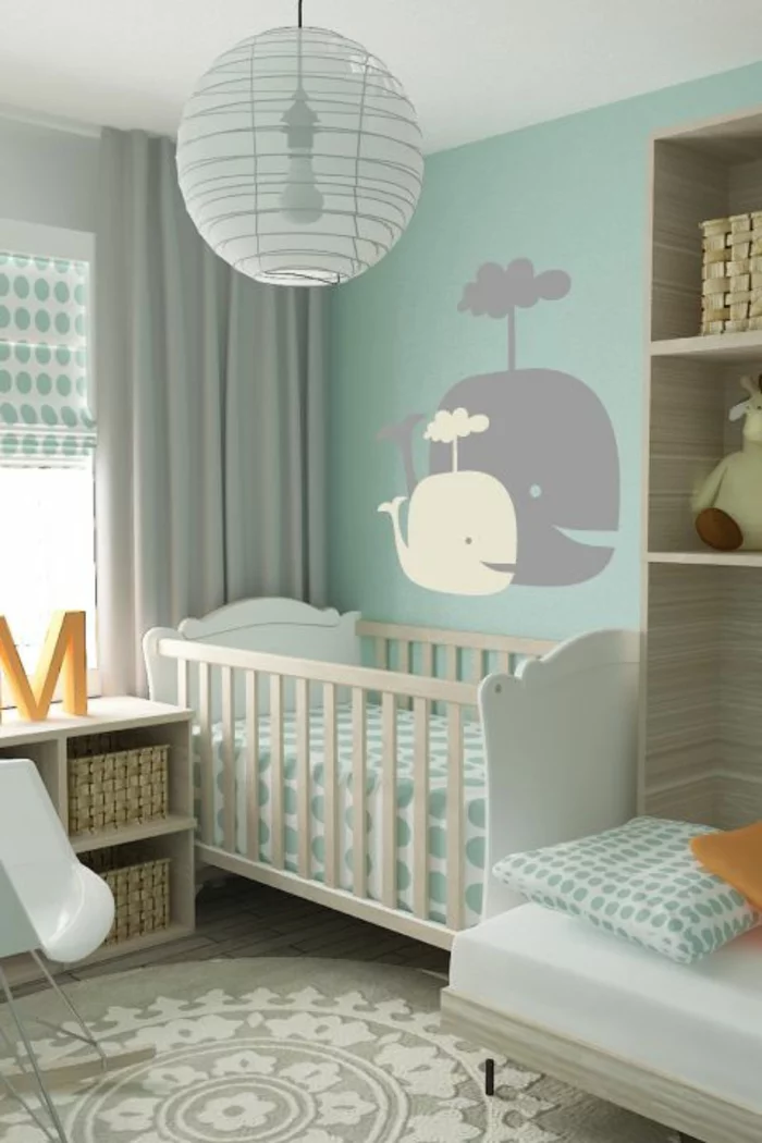 babyzimmer einrichten babybett matratze bettwäsche wanddeko ideen