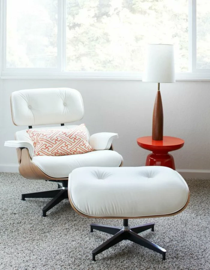 designer sessel Charles Eames Lounge Chair weiß