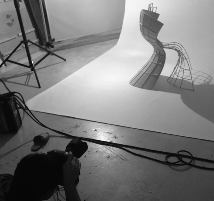 designer stuhl von eva chou r shell chair foto shooting
