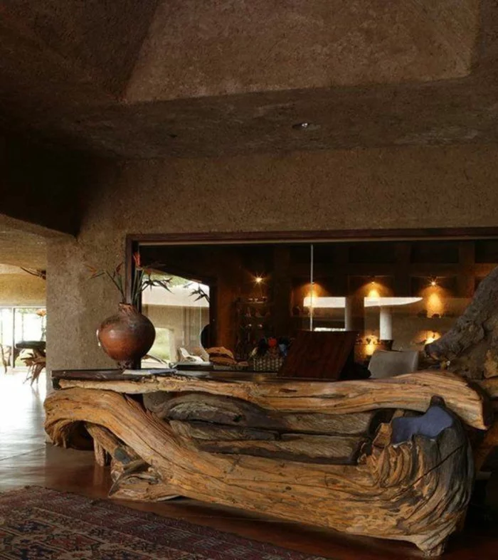 empfangstresen hotelempfang naturholz treibholz