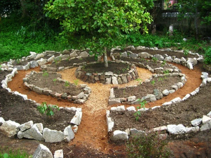 gartendesign steingarten runde formen permakultur