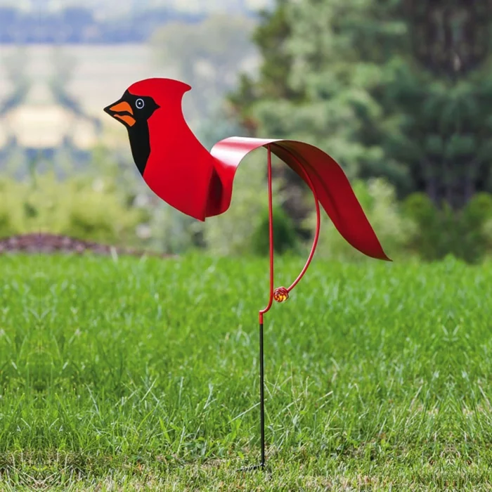 gartenstecker rotes vogel garten verschönern