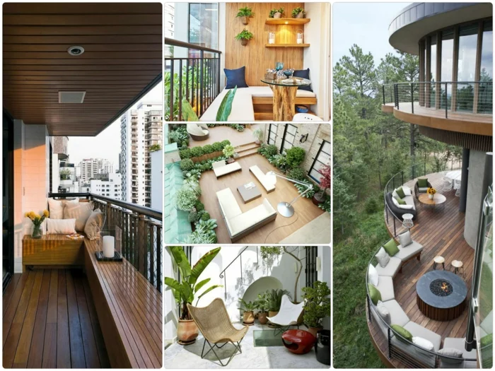 kleine terrasse gestalten ideen außenmöbel topfpflanzen grüne wohlfühloase