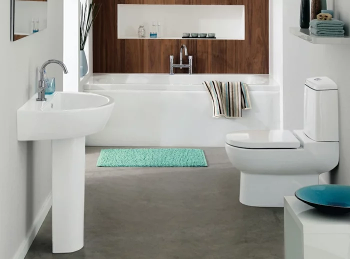 moderne badmöbel weiß frische akzente badewanne
