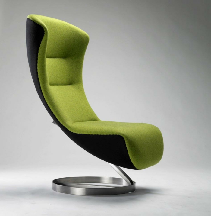 moderne stühle cooler grüner sessel metallbasis