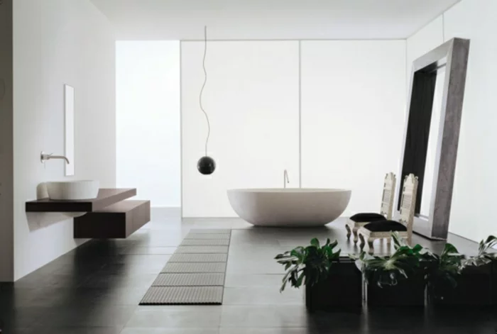 modernes bad einrichten badmöbel weiß badewanne