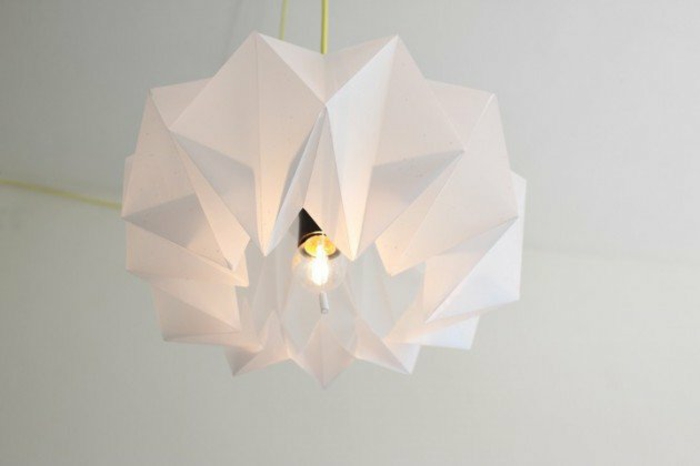 papierlampen hängelampe origami abstrakt weiß