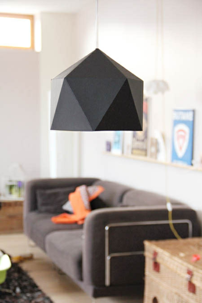 papierlampen hängelampe schwarz minimalistisch