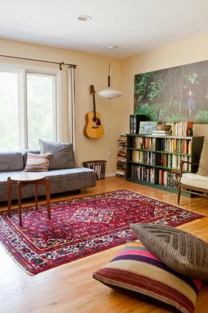 perserteppiche und sitzkissen wohnzimmer einrichten orientalischer stil