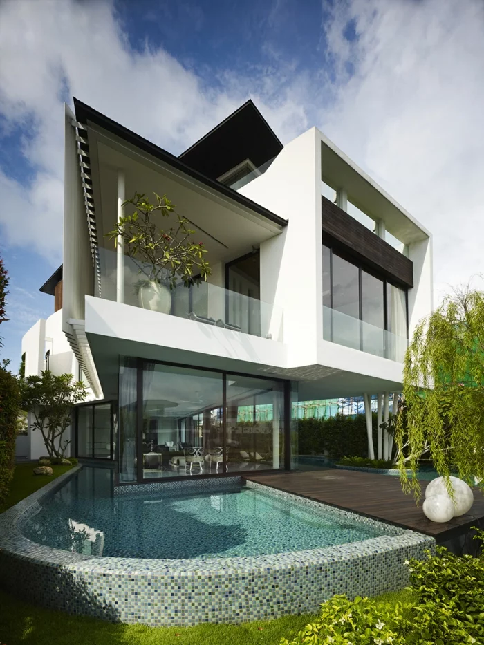 pultdach luxus villa modern gerade linien