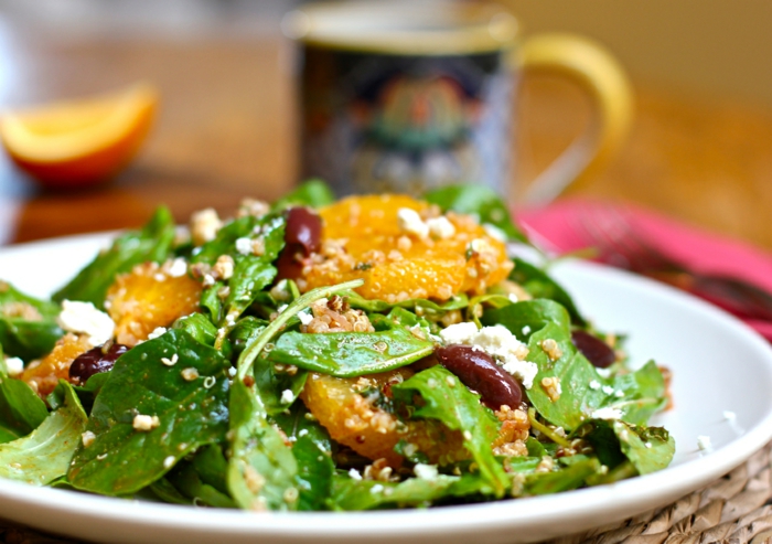 quinoa rezepte marokkanischer salat feldsalat orange