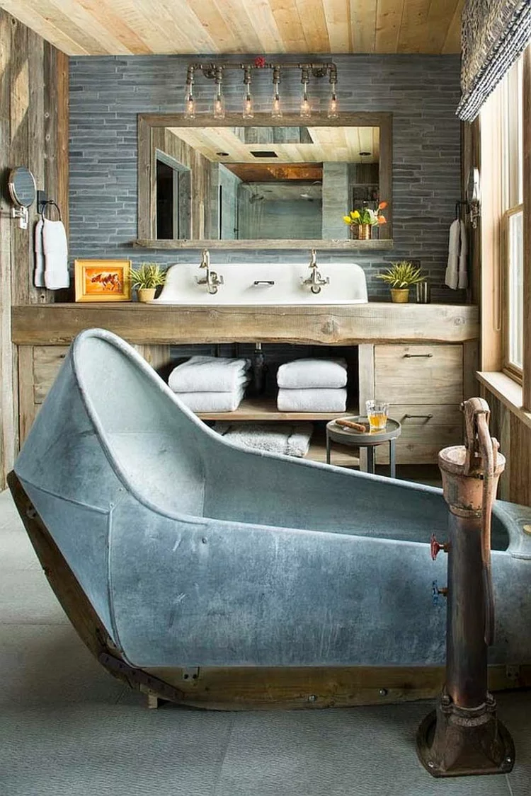 rustikale möbel badmöbel ausgefallene badewanne