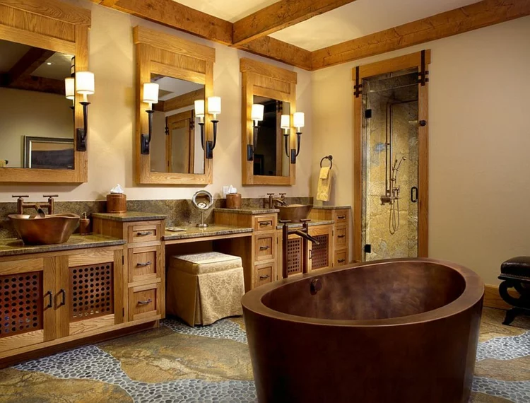 rustikale möbel badmöbel landhaus badewanne