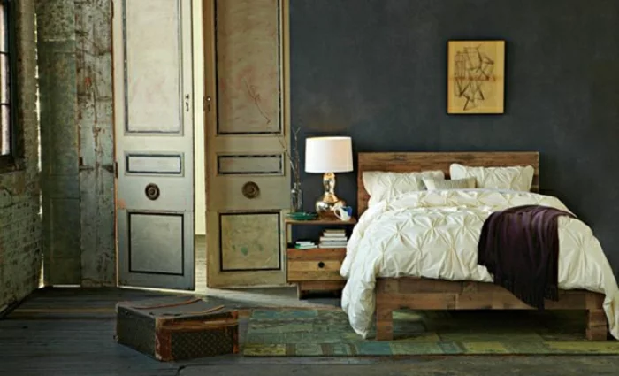 schlafzimmer möbel aus paletten wandverkleidung holz