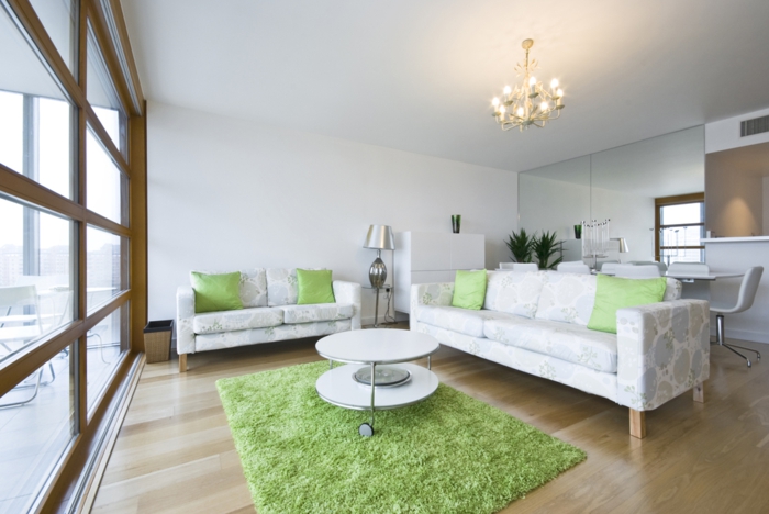 teppich reinigen grün baumwolle helle wohnzimmermöbel