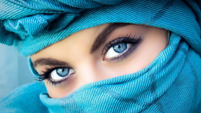 Augen blauen charakter mit menschen Blaue augen