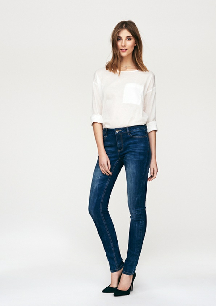 Business Mode Damen More&More business outfit frau jeans weiße bluse