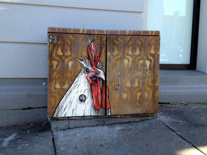 Street art Künstler punker hahn