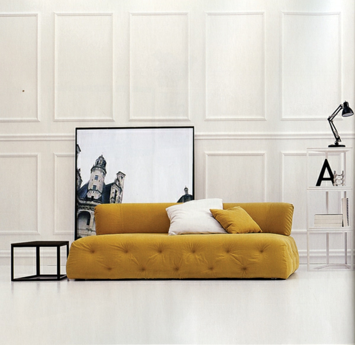 couch 2 sitzer wohnzimmer möbel design sofa gelb